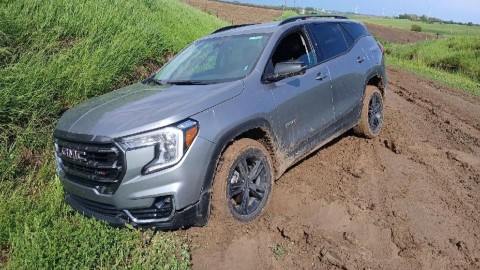 Car stuck in mud